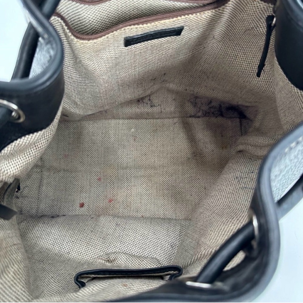 Dooney & Bourke AWL Vintage Black Pebble Leather Drawstring Bucket Bag Purse - Picture 5 of 10